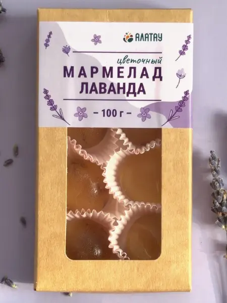 Мармелад цветочный Лаванда в крафтовой упаковке 100 г